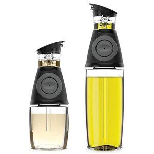 Oil Vinegar Dispenser Set Measure Easy Pour Spout With Drip-Free Modern 2-Pack‎